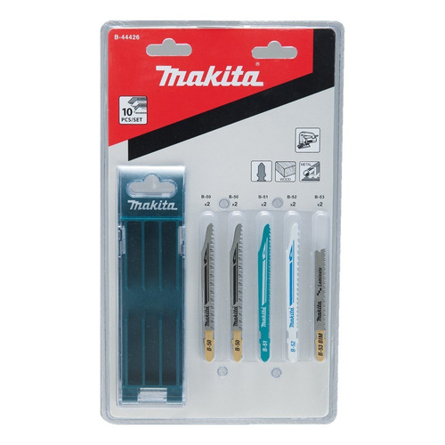 Set 10 Hojas Makita Para Sierra Caladora Metal Madera Plasti