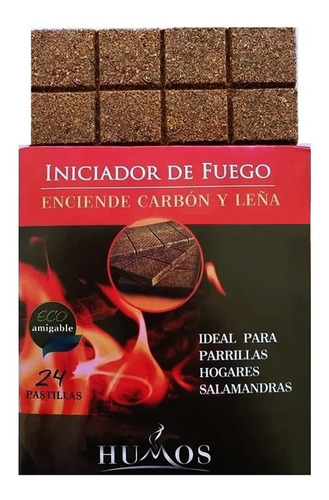 Pastillas Fuego Iniciadoras Humos X 24 Parrilla Asado Estufa