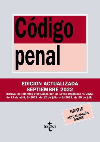 Código Penal, De Editorial Tecnos. Editorial Tecnos, Tapa Blanda En Español