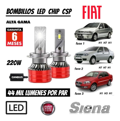 Bombillo Led Chip Csp 44 Mil Lumenes Par 220w Fiat Siena