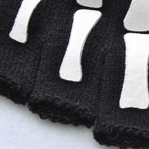 L Guantes Unisex De Medio Dedo Con Calavera Esqueleto Para