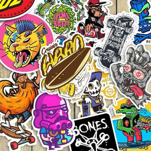 100 Calcomanías Skate Stickers Etiqueta Calidad Patinetas