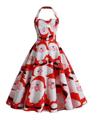 Vestido De Santa Claus Navideño Sin Mangas Para Mujer 0002