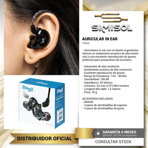 Auriculares Monitoreo In Ear Stagg Spm235tr