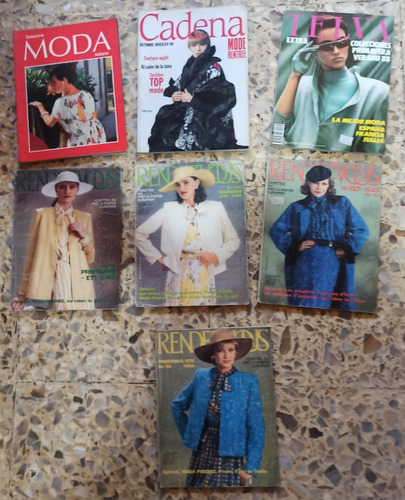 7 Revistas Moda Europea Años 80 - España Italia Suiza 