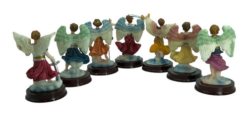 Figura De Resina Juego 7 Arcángeles 8 Cm