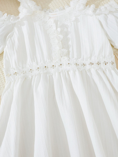 Vestido Branco Elegante Para Meninas Adolescentes Com Acabam