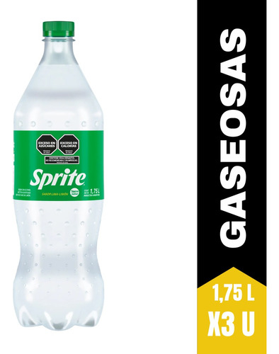 Sprite Botella 1,75l Original X3 Gaseosa Zetta Bebidas