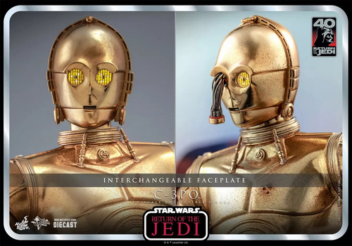Boneco C-3po Star Wars Hot Toys Action Figure Yoda Darth Obi