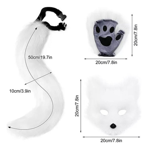 3pcs Juego De Máscara Y Cola De Therian De Gato De Halloween
