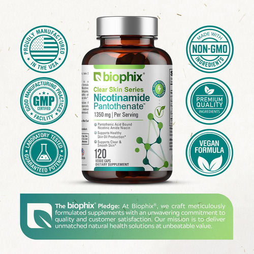 Biophix B-3 Nicotinamida 1350 Mg 120 Cápsulas