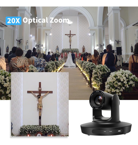 Cámara Ptz 4k 20x Zoom Ip Con Salidas Hdmi Usb Poe