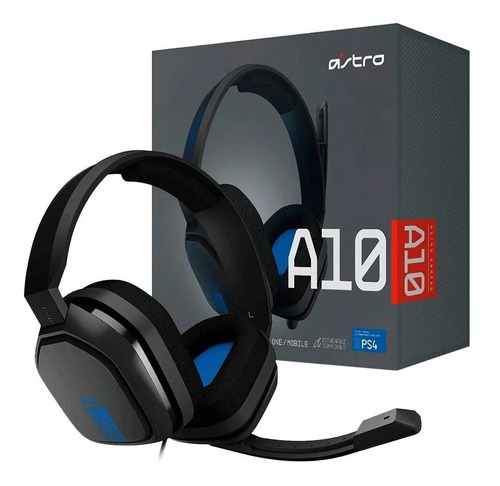 Auriculares Gamer Logitech Astro A10 Grey Y Blue Pc Ps4 Ps5