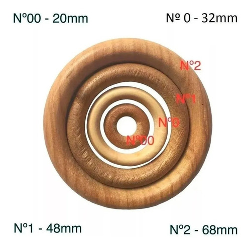 Argola De Madeira Nº 0 32mm Artesanato 50un