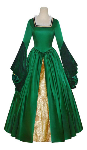 Vestido Verde De Ana Bolena, Disfraz De Tudor, Reina Isabel,