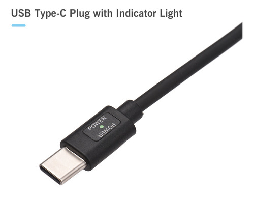 Imagem 4 de 6 de Cabo De Alimentação Usb C Andoer Blackmagic Pocket Bmpcc