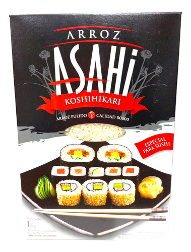 Arroz Koshihikari 1kg. Marca Asahi Ideal Para Sushi 