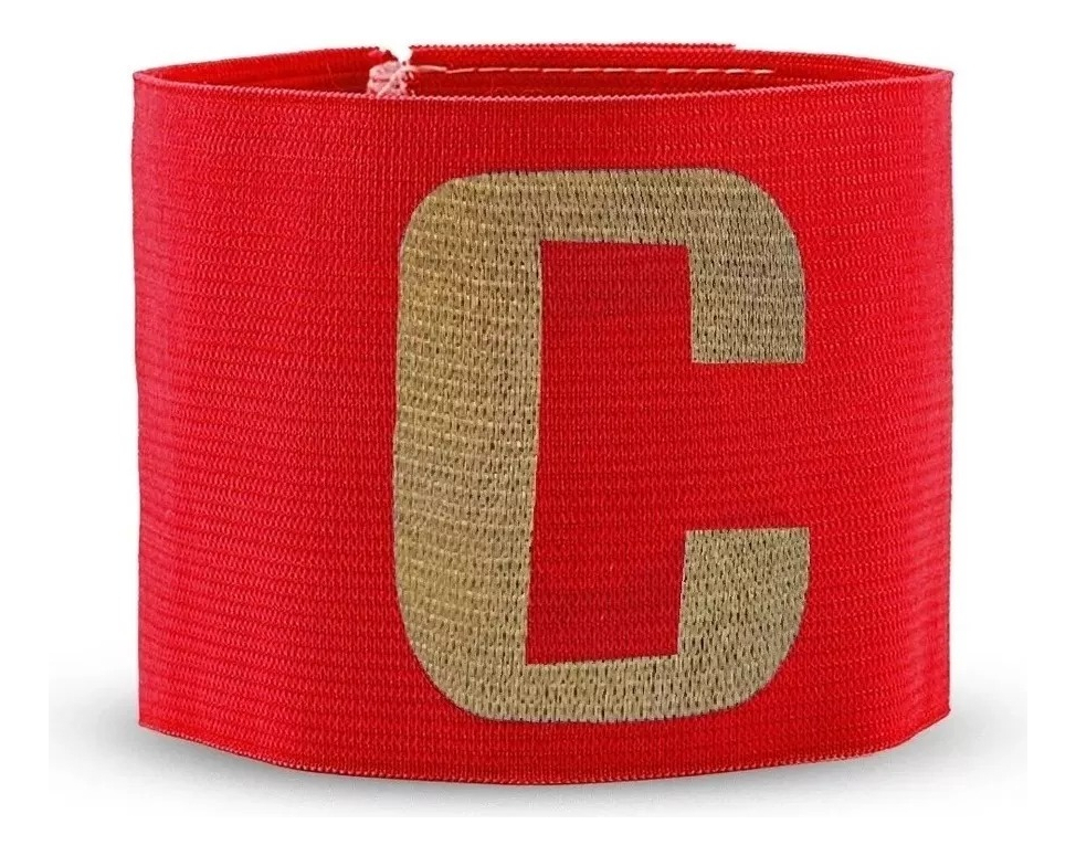Cinta De Capitan Futbol Elastica Abrojo Adaptable Handball Color Rojo