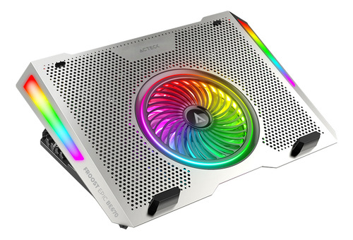 Base Enfriadora Laptop 15.6 Froost Epic Be670 Aluminio+rgb Color Gris LED RGB