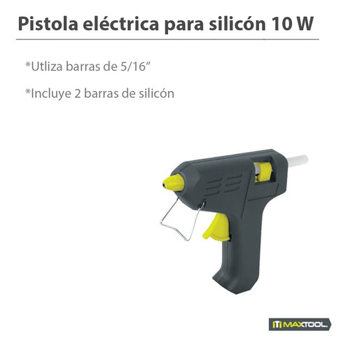Imagen 2 de 2 de Pistola De Silicon 10 W Incluye 2 Barras 5/16 De Pulgada