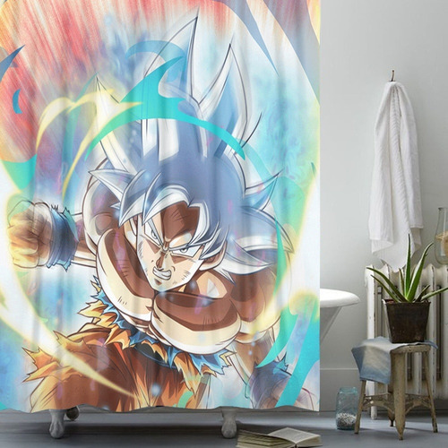 Cortina De Ducha 3d Dragon Ball Goku Para Baño Color 72x72 Inch(180x180cm)