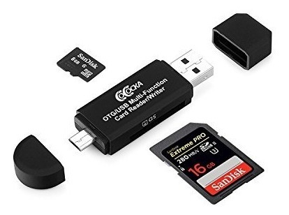 Adaptador Micro Usb Otg A Usb 2.0; Lector De Tarjetas Sd / M