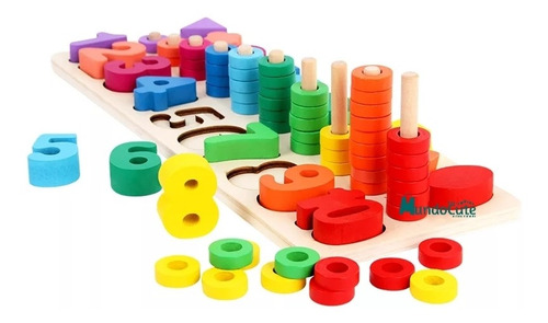 Imagen 4 de 5 de Ábaco Números Y Letras Madera Juguete Didáctico Juguetes