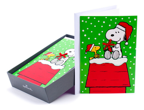 Hallmark Peanuts - Tarjetas De Navidad En Caja, Snoopy (16 .