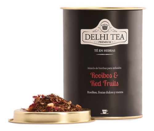 Imagen 1 de 2 de Te Hebras Delhi Tea Premium Lata Rooibos Red Fruits