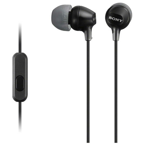 Fone De Ouvido Estéreo Com Microfone Sony Mdr Ex15ap Preto