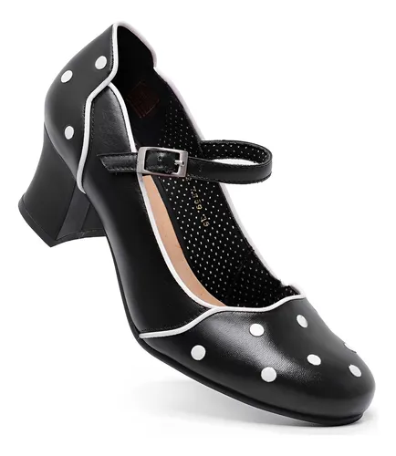 Sapato Feminino De Couro Estilo Retro Confort vel 7859b