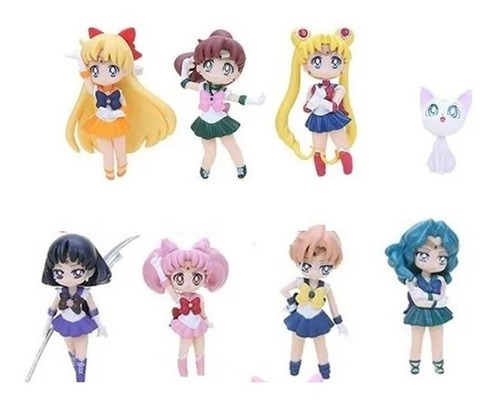 Figura Muñeco Set Anime Sailor Moon Set 12 Piezas 