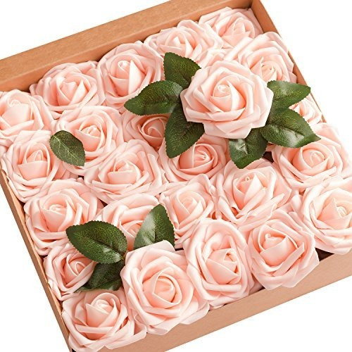 Momentos De Las Flores Artificiales Blush Roses 50pcs Verdad