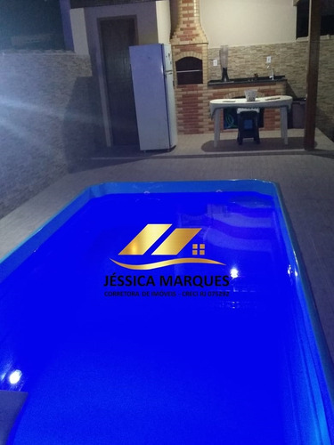 Imagem 5 de 9 de Casa De 2 Quartos, Área Gourmet E Piscina Em Unamar - 077.2