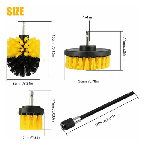 Kit De Brochas Para Taladros, 4 Piezas, Herramienta De Limpi