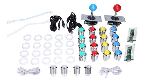 Kit De Joystick De 8 Vías Para 2 Jugadores Diy Ways Led Arca