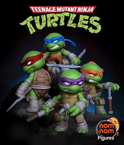 Archivo Stl Impresión 3d - Tmnt Chibis - Nomnom Pack X4