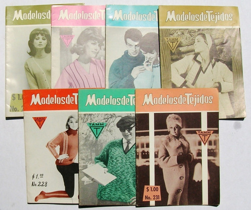 Modelos De Tejidos Tamm, Set De 7 Revistas Mexicanas 1966