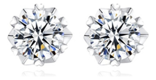 Aretes De Diamantes Moissanite  Copo De Nieve E212 Plata 925