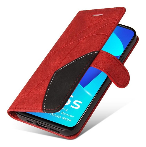Caso For Vivo Y15s Teléfono Caso Flip Folio Libro Con