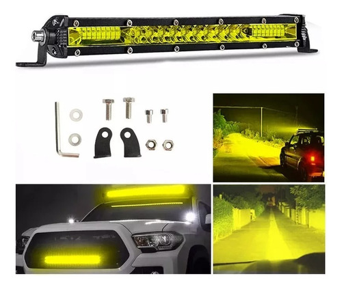 12 Inch Amarillo Faros Barra Slim Led Luz Para Auto O Coche