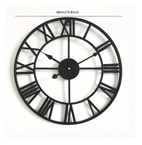 Reloj De Pared Negro, 40 Cm, Estilo Europeo, Sencillo Para S