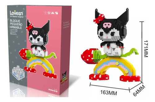 Bloques Armables 3d Kuromi Hello Kitty 1567pcs Nivel 5