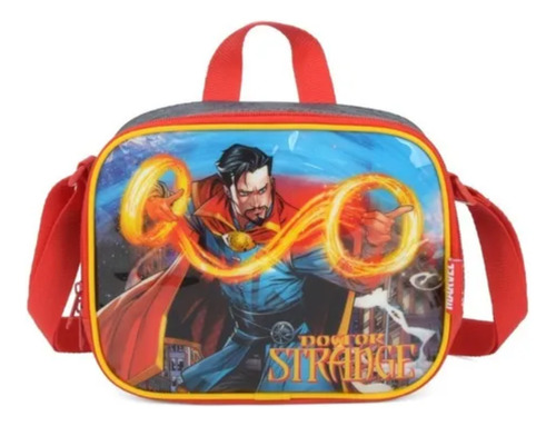 Lancheira Escolar Infantil Luxcel La38133ag Doctor Strange Cor Vermelho Doutor Estranho