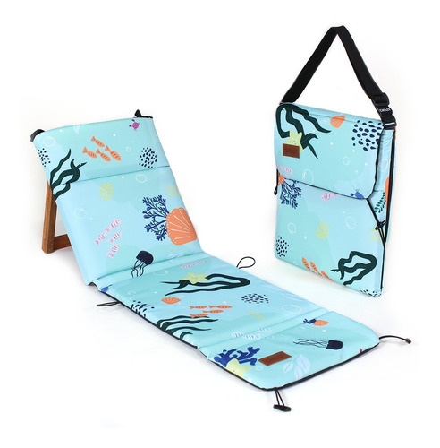 Imagen 1 de 10 de Reposera Plegable Kids Chilly Diseño Aqua