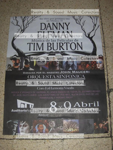 Poster Y Programa De Mano Tim Burton Auditorio Mediano