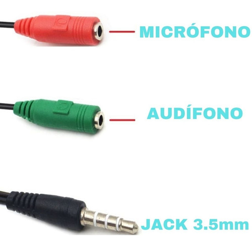 Bifurcador De Audio Jack 3.5mm Para Micrófono Y Audífono