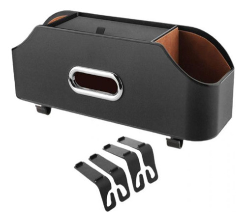 A Auto Seat Back Organizer Tissue Box Cup Holder Negro