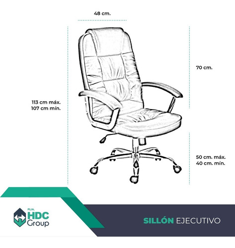 Imagen 3 de 6 de Silla Oficina Sillon Ejecutivo Gerencial Pc Escritorio