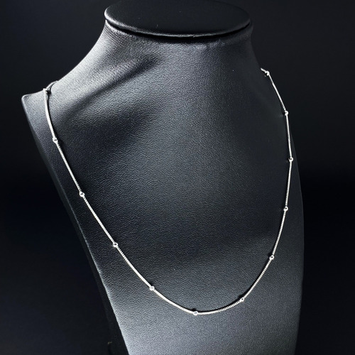 Conjunto Pulseira Colar Prata 925 Kit Bolinhas Legítimas Elo Cor Prata 925 Legítima Diâmetro 45 cm